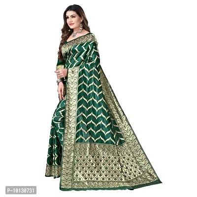 Beautiful Silk Blend Woven Design Saree With Blouse Piece For Women-thumb4