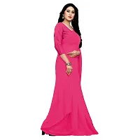 Beautiful Georgette Solid Saree With Blouse Piece For Women-thumb3