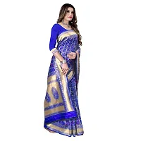 Beautiful Silk Blend Woven Design Saree With Blouse Piece For Women-thumb3