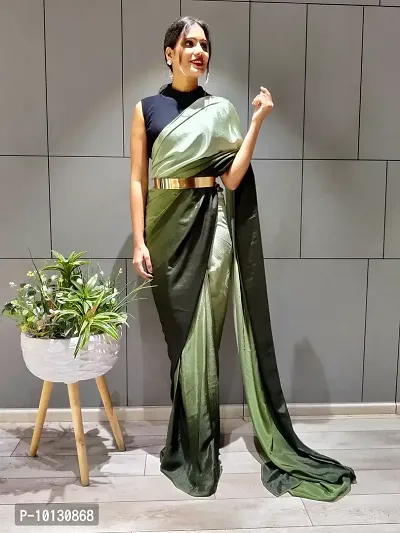 Beautiful Chiffon Self Pattern Saree With Blouse Piece For Women-thumb4