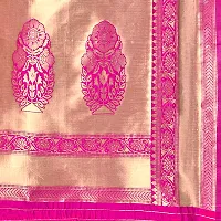 Beautiful Silk Blend Woven Design Saree With Blouse Piece For Women-thumb4