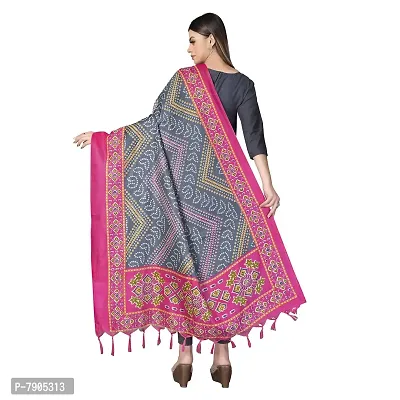 Sidhidata Women's Bandhani Printed Khadi Cotton Silk Dupatta (Dup Bandhej Pink_Pink_2.25 Mtr)-thumb3