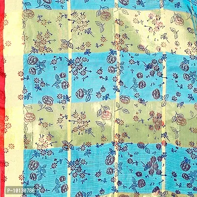 Beautiful Cotton Blend Printed Saree With Blouse Piece For Women-thumb5