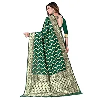 Beautiful Silk Blend Woven Design Saree With Blouse Piece For Women-thumb2