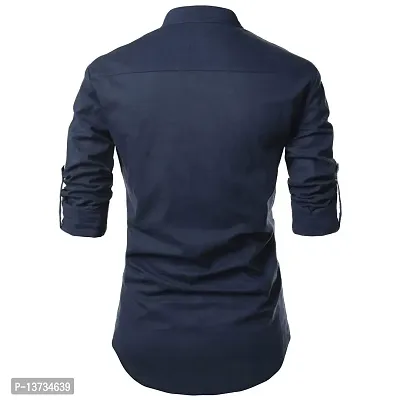 EDINWOLF Men's Casual Cotton Shirt - Dark Blue (38)-thumb3