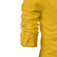 EDINWOLF Men Cotton Blend Zip Kurta (Yellow) - L-thumb4