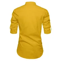 EDINWOLF Men Cotton Blend Zip Kurta (Yellow) - L-thumb1