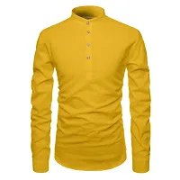 EDINWOLF Men Cotton Blend Zip Kurta (Yellow) - L-thumb2