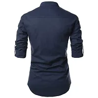 EDINWOLF Cotton Men's Casual Shirt - Dark Blue (38)-thumb2