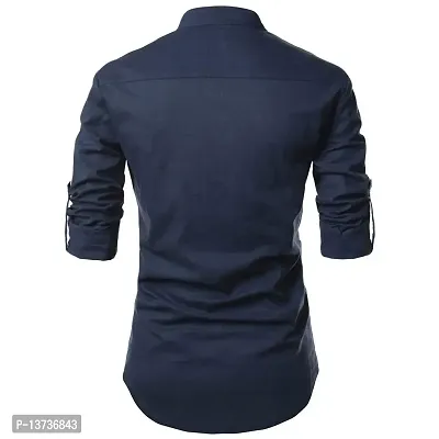 EDINWOLF Cotton Men's Casual Shirt - Dark Blue (38)-thumb3