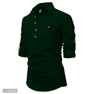 Classic Cotton Solid Short Kurtas for Men