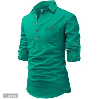 Classic Cotton Solid Short Kurtas for Men