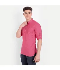 Classic Cotton Solid Short Kurtas for Men-thumb1