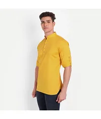 Classic Cotton Solid Short Kurtas for Men-thumb1