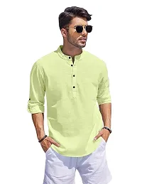 Classic Cotton Solid Short Kurtas for Men-thumb2