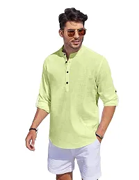 Classic Cotton Solid Short Kurtas for Men-thumb3