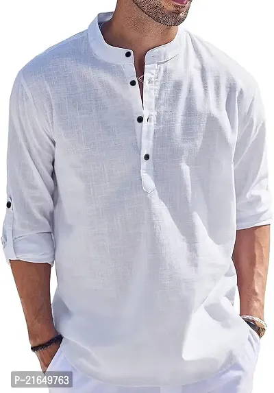 Classic Cotton Solid Short Kurtas for Men