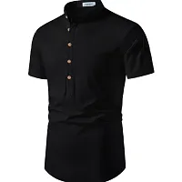 Classic Cotton Solid Short Kurta for Men-thumb2