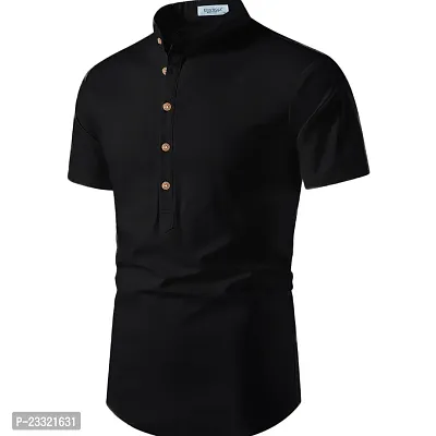 Classic Cotton Solid Short Kurta for Men-thumb3