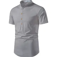 Classic Cotton Solid Short Kurta for Men-thumb2