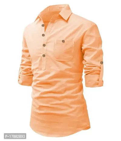 Classic Cotton Solid Short Kurtas for Men