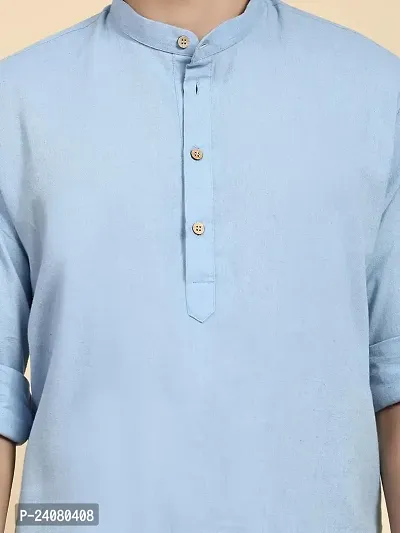 Classic Cotton Solid Short Kurta for Men-thumb3