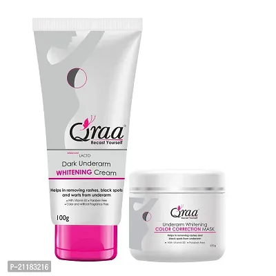 QRAA Underarm Whitening Cream Kit for Dark Underarm and Normal Skin, Peppermint, 350 g, Pack of 2-thumb0