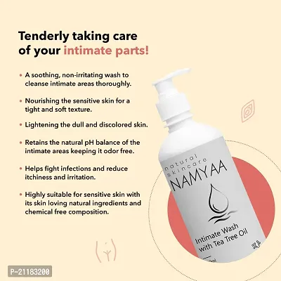 Namyaa Natural Intimate Wash With Tea Tree Oil | pH Balanced | Prevents Dryness, Bad Smell, Itching, Rashes  Irritation | Paraben Free | 300ml-thumb3