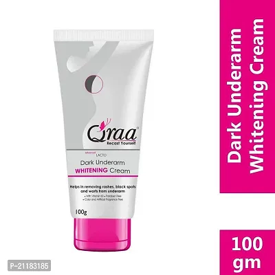 Qraa Advanced Lacto Dark Underarm Whitening Cream, 100g For even toned underarms - Paraben Free