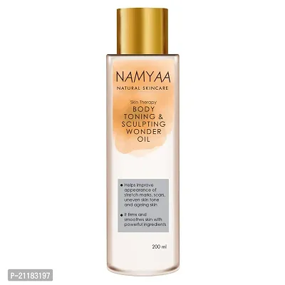 Namyaa Natural Science Body Toning/Sculpting Wonder Oil For Scars/Stretch Mark/Ageing/Uneven Skin Tone/Firming/Nourishment, 200 ml