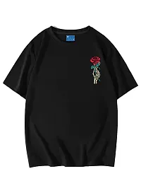 Roses Of Skeleton Black Men Oversized T-shirt-thumb4