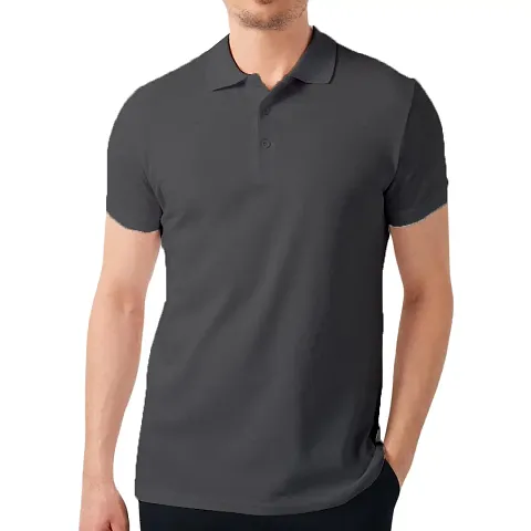 BAGHADBILLO Men's Solid Regular Fit Polo T Shirt