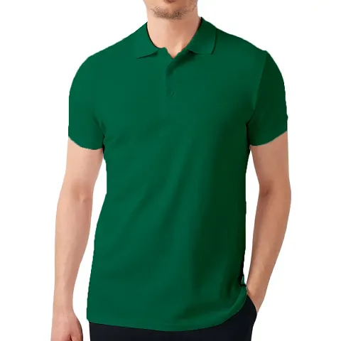 Solid Men Polo Collar T-shirt