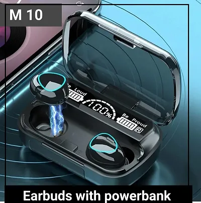 Earbuds M90 PRO with Power Bank Up to 48 Hours Playback Bluetooth Headset (Black, True Wireless)