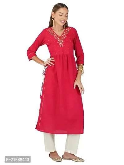 Nyra Cut Embroidered Kurta with Pant Set for Women-thumb2