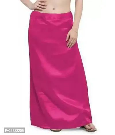 Reliable Pink Satin Solid Semi-Stitched Patticoats For Women