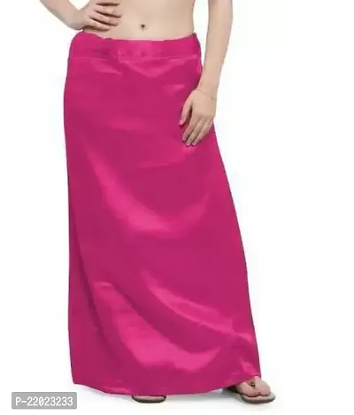Reliable Pink Satin Solid Semi-Stitched Patticoats For Women-thumb0