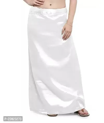Reliable White Satin Solid Semi-Stitched Patticoats For Women-thumb0