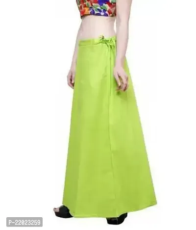 Reliable Green Cotton Solid Semi-Stitched Patticoats For Women-thumb0