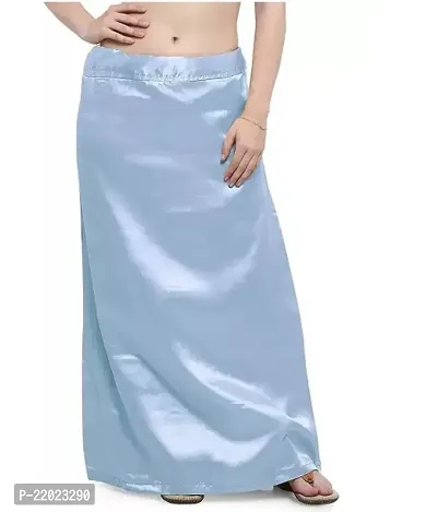 Reliable Blue Satin Solid Semi-Stitched Patticoats For Women-thumb0