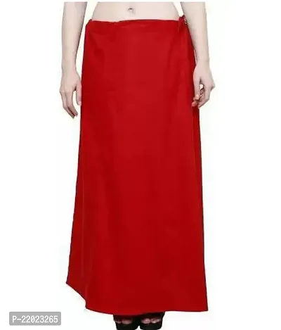 Reliable Red Cotton Solid Semi-Stitched Patticoats For Women-thumb0