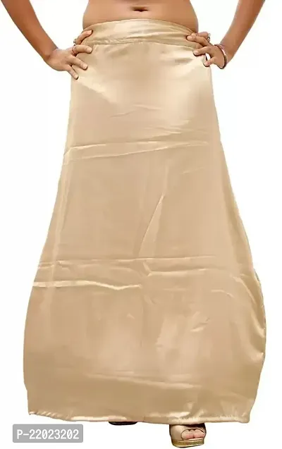 Reliable Golden Satin Solid Semi-Stitched Patticoats For Women