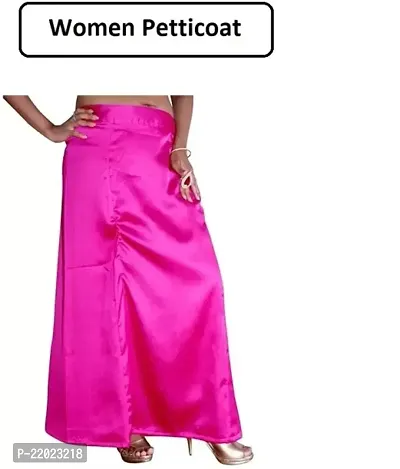 Reliable Pink Satin Solid Semi-Stitched Patticoats For Women