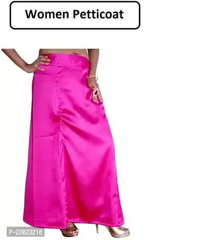 Reliable Pink Satin Solid Semi-Stitched Patticoats For Women-thumb0