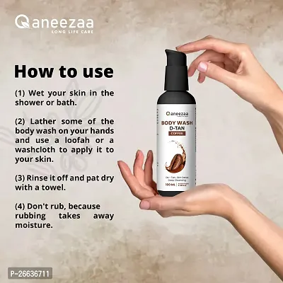 Qaneezaa Body Wash D-Tan Coffee, Skin Detox Deep Cleansing (100 Ml)-thumb5