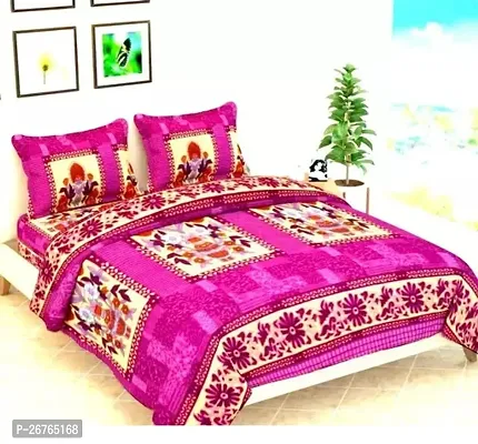 Classic Wool Printed Bedsheet with Pillow Covers-thumb0