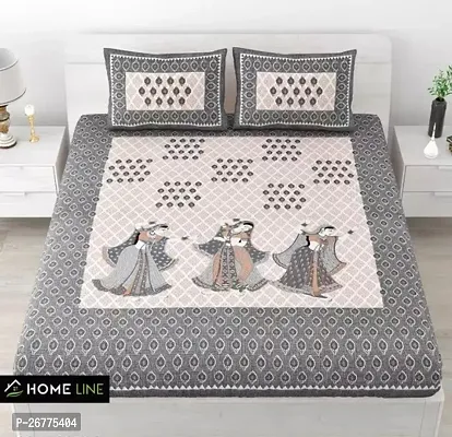 Classic Cotton Printed Bedsheet with Pillow Covers