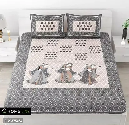 Classic Cotton Printed Bedsheet with Pillow Covers-thumb0