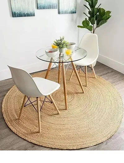 AIESY? - Live Beautiful ! Handwoven Jute and Chindi Rug, Braided Reversible Carpet for Home Decoration and Floor Covering