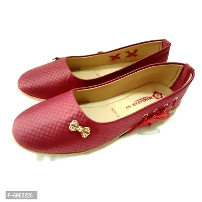 Women Cherry Color Casual Ballerinas-thumb0